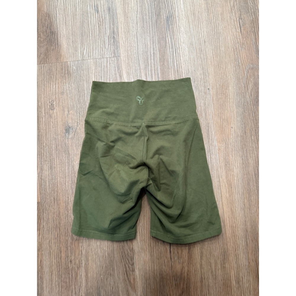 Tna Aritzia Olive Green High Waisted Biker Shorts XS Activewear Stretch Knit
